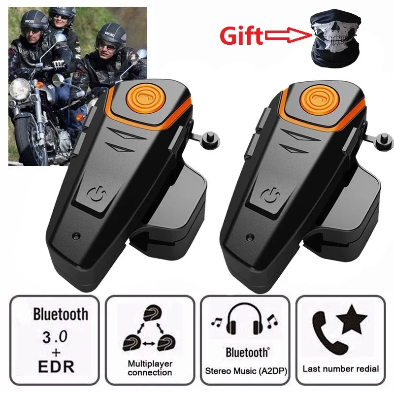

1000M BT-S2 Pro Motorcycle Helmet Intercom Motorbike Bluetooth-compatible Headset BTS2 Waterproof BT Interphone with FM
