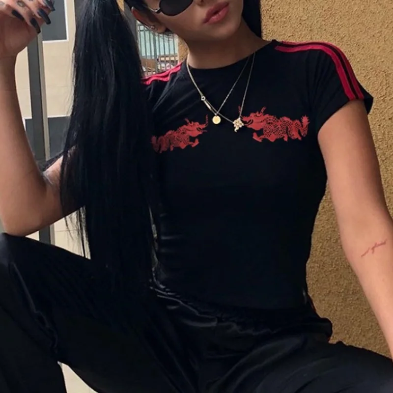 

Summer Fashion Letter Print Shirts Blouse Elegant Female Short Sleeve Blusa Shirt Sexy Women Slim Crop Tops Pullover Streetwear