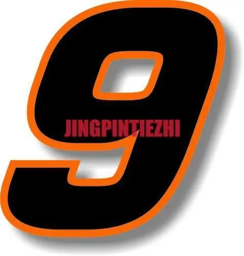 

Car Stickers Vinyl Motorcycle Decal Car Window Body Decorative Custom Race Number Square Font Black with Orange Border