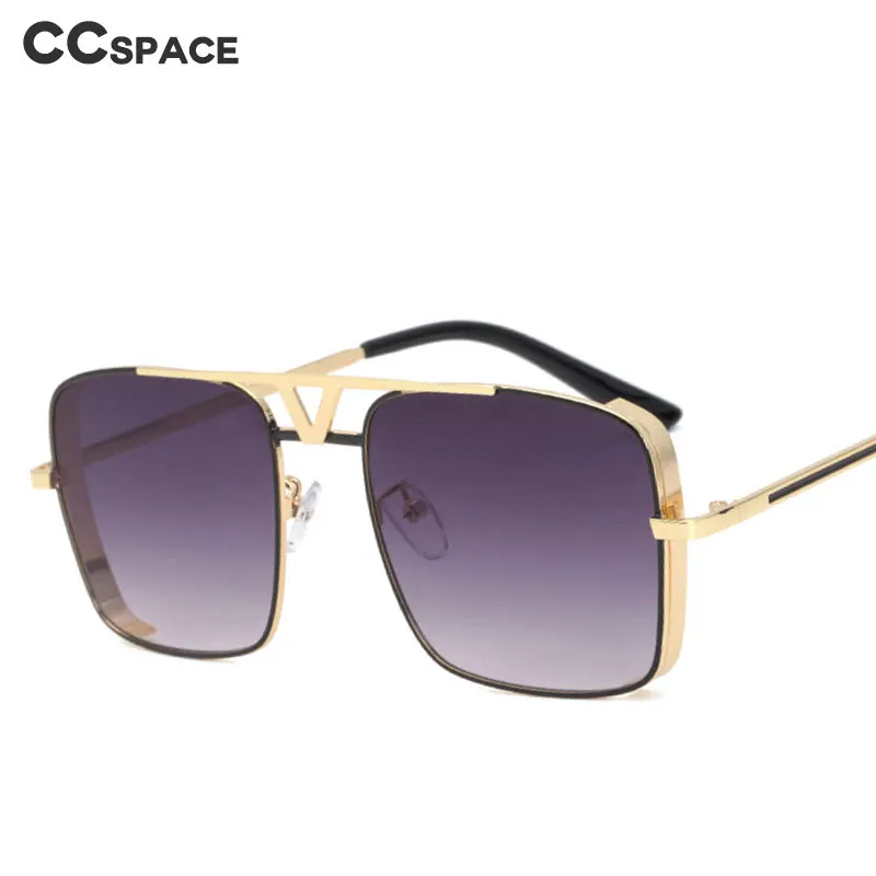 49051 Квадратные ретро солнцезащитные очки в металлической оправе для мужчин и