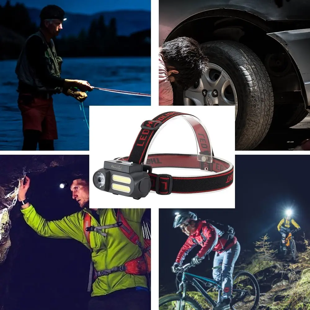 Портативный светодиодный налобный фонарь Alonefire HP41 водонепроницаемый