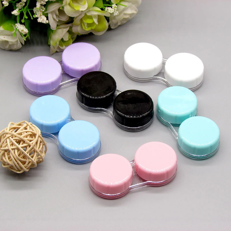 

New Simple Mini Contact Lens Case Girl Women Candy Color Contact Lenses Box Eyes Contact Lens Container Box Case
