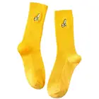 Модные удобные носки из хлопка с рисунком фруктов; сезон весна-осень; носки средней длины без пятки 0,045 кг; носки средней длины с принтом