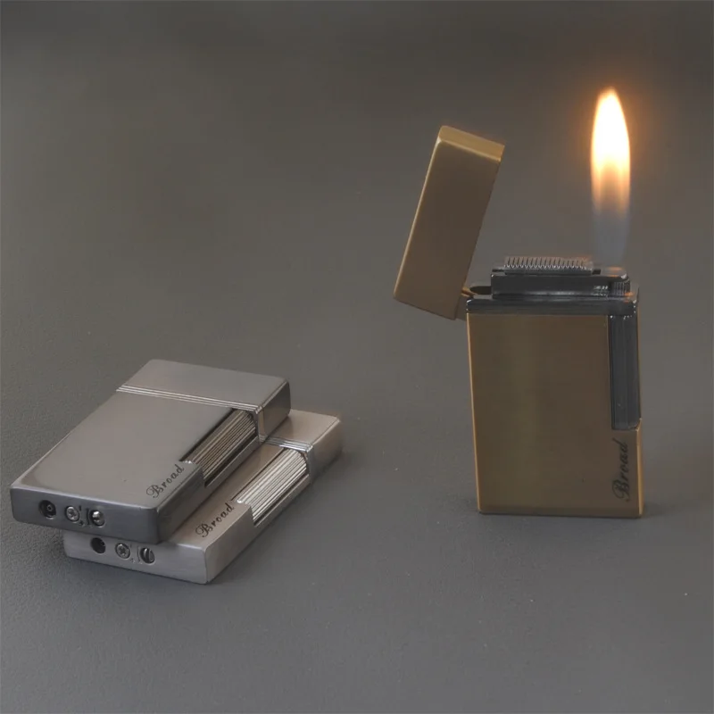 Винтажная металлическая крутая зажигалка Сверхтонкая газовая Бутановая
