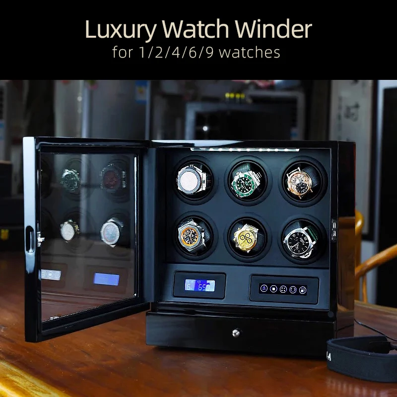 Автоматическая намотка часов с двигателем Mabuchi ЖК сенсорный экран и пульт