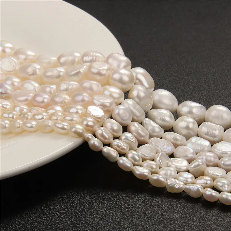 

Natural Baroque Pearl Beads 4-11mm White Freshwater Pearl Bulk Loose Beads For Jewelry Making DIY Bracelet Neckalace 14" Strand