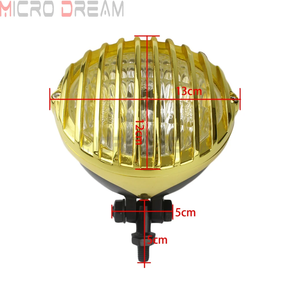 Мотоциклетные латунные зубчатый головной светильник в стиле ретро крышка гриля
