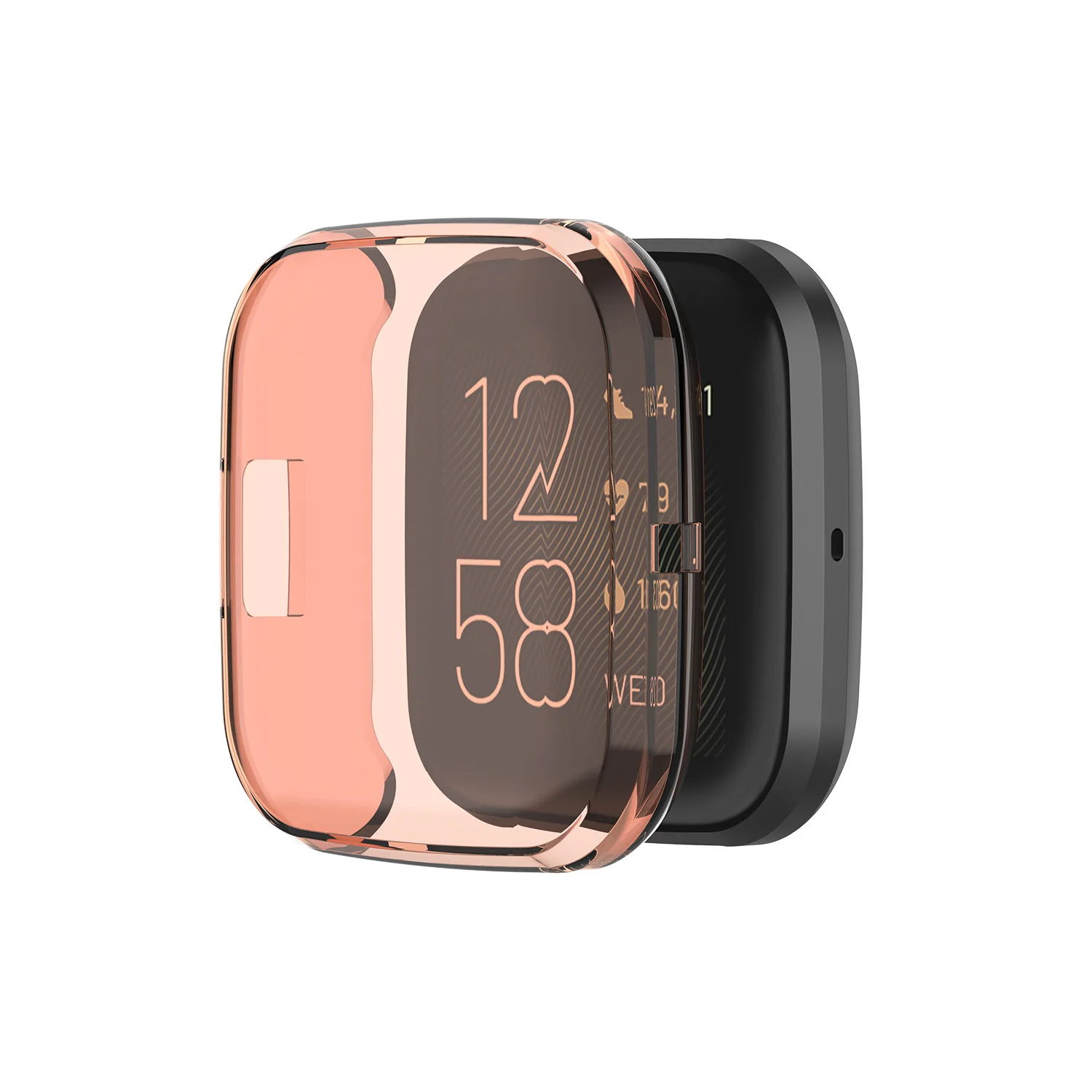 100 шт./лот прозрачный силикон чехол для Fitbit Versa 2 Смарт часы защитный чехол Сменные аксессуары ремешок для часов 6 цветов