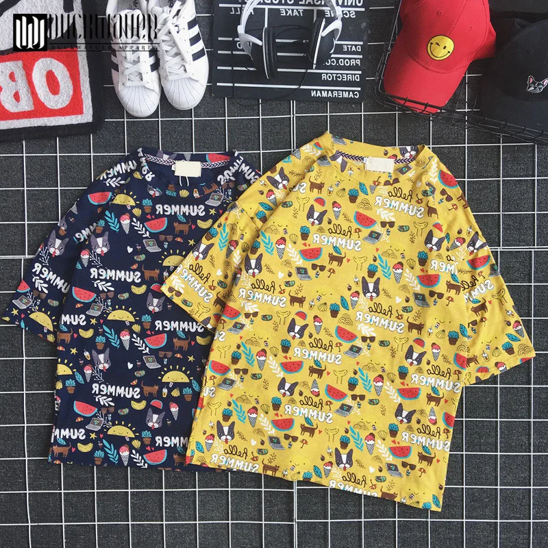 Женская футболка Duckwaver свободная с коротким рукавом и принтом в виде