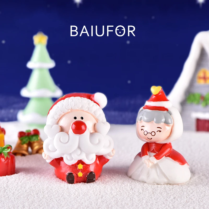 BAIUFOR Счастливого Рождества Миньоны Санта Клаус Снеговик дерево Луна статуэтки