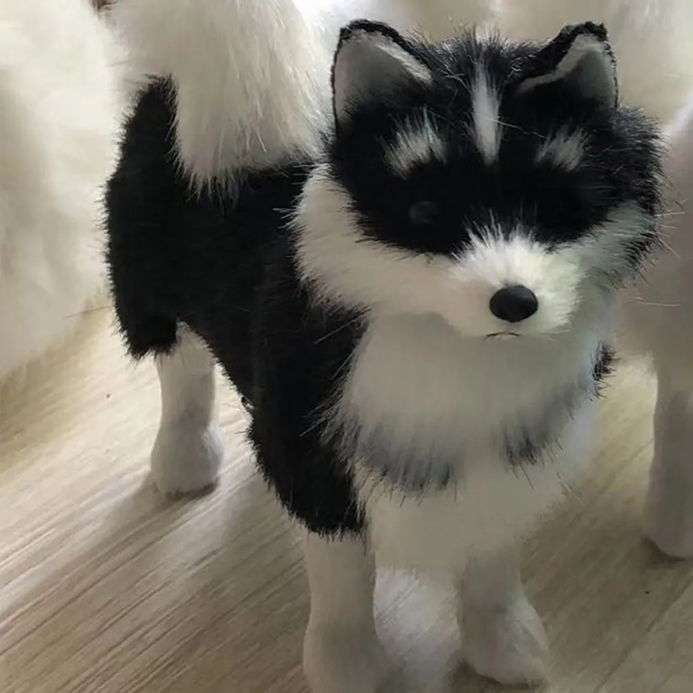 

Simulation Husky Dog Plastic Animal Model Desktop Ornament Decor Children Toy Kids Educational Toys for Children Gift