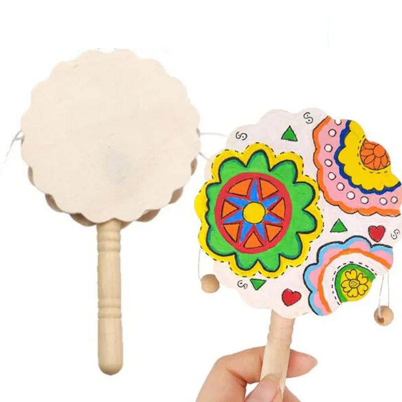 Детская погремушка барабанная деревянная игрушка Китайская традиционная