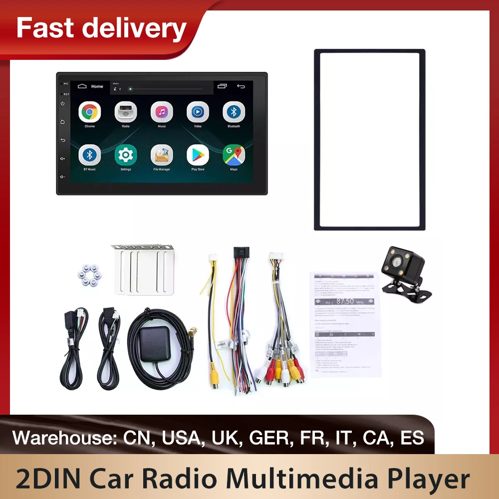 Автомагнитола 2 Din с поддержкой камеры заднего вида Android 8 1 Bluetooth MP5-плеер |