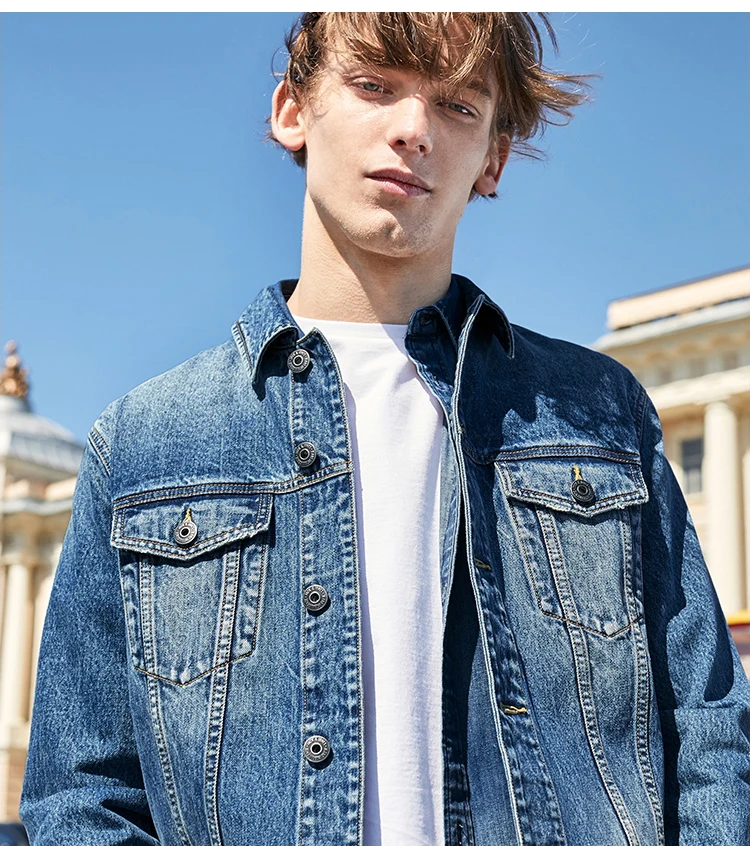 JackJones мужские трендовые повседневные джинсовые куртки пальто 219357515