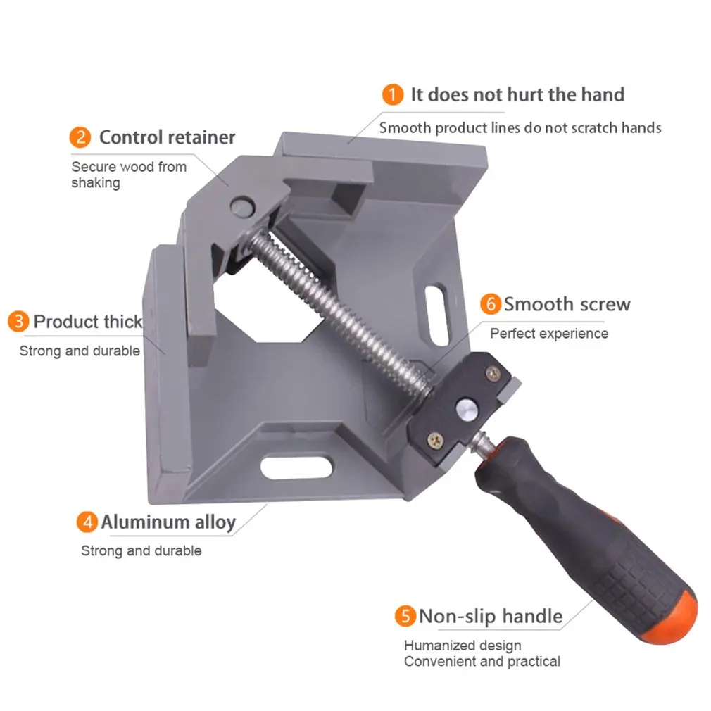 Одинарная Ручка 90 градусов Алюминиевый сплав правый угловой зажим