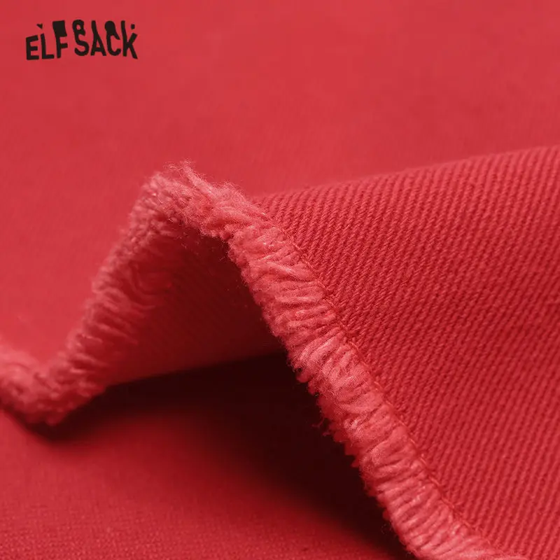 Elfsack однотонные красные Высокая Талия Винтаж юбка Preppy Для женщин 2020 новые