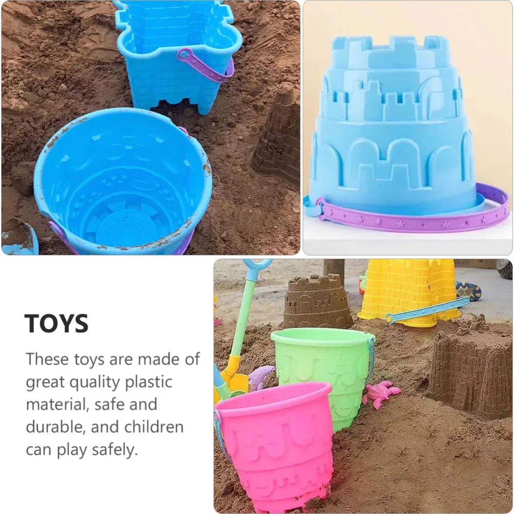 

2pcs Sandcastle Molds Sand Castle Beach Bucket Kids Outdoor Summer Toys