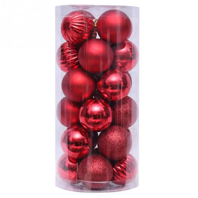 24pcs 4cm C 30 шт дерево декор расписные Рождественские шары ремесла домашний праздник фестиваль свадебный орнамент вечерние Подвески маленькие DIY#734 - Цвет: 24pcs 4cm C