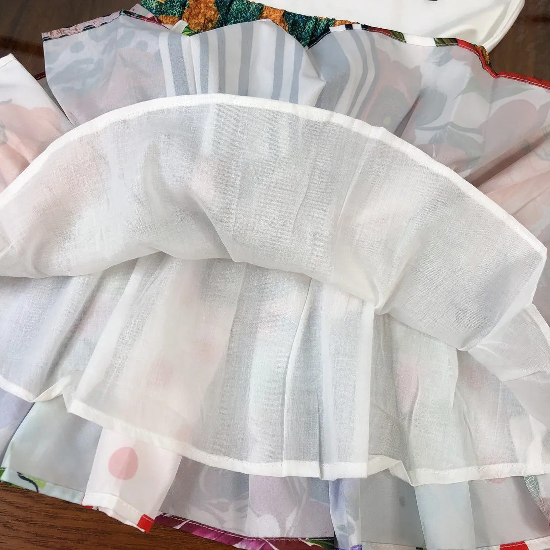 

High-end children's clothing girl suit floral half skirt suit 2021 summer new short sleeve + western style short skirt two-piece