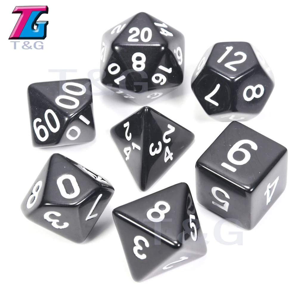 Одежда высшего качества 7 шт./компл. акриловые многогранные TRPG игры для Подземелья и Драконы непрозрачные D4-D20 Multi по бокам кости Pop для игровая