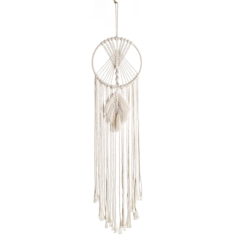

1Pcs Macrame Bohemian Wall Hanging Tapestry Circle Leave Tassel Hand Woven Tapestries for Bedroom Apartment Home Boho Decoration