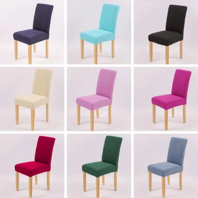 

Высококачественные однотонные чехлы на обеденные стулья из спандекса, эластичные Чехлы, универсальные съемные защитные чехлы на стулья