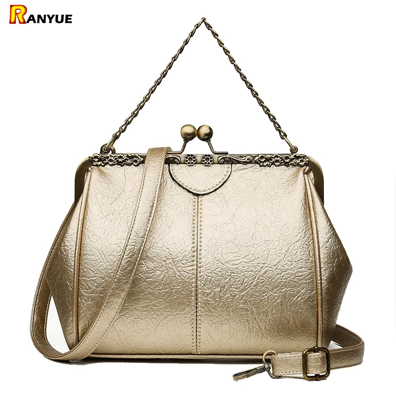 Винтажные сумки с замком Kiss женские сумки-мессенджеры маленькие на плечо кожаная