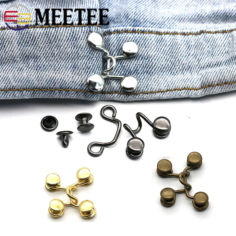 Meetee 10 комплектов 27X28/32X28mm металлические крючки для одежды джинсы на талии