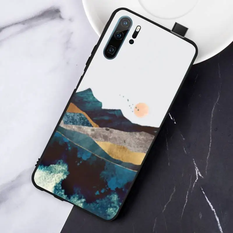 

Mountain Marble Moon Phone Case For Huawei honor Mate P 10 20 30 40 i 9 8 pro x Lite smart 2019 nova 5t