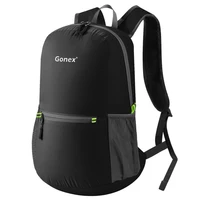 gonex 20l ultralight backpack foldable daypack nylon black bag for school travel hiking outdoor sport 2019 family activity