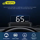 Автомобильная интеллектуальная система сигнализации HUD OBD2 с передним дисплеем C100, индикатор скорости ometeKMH, кмч, экран проектора скорости, температура воды