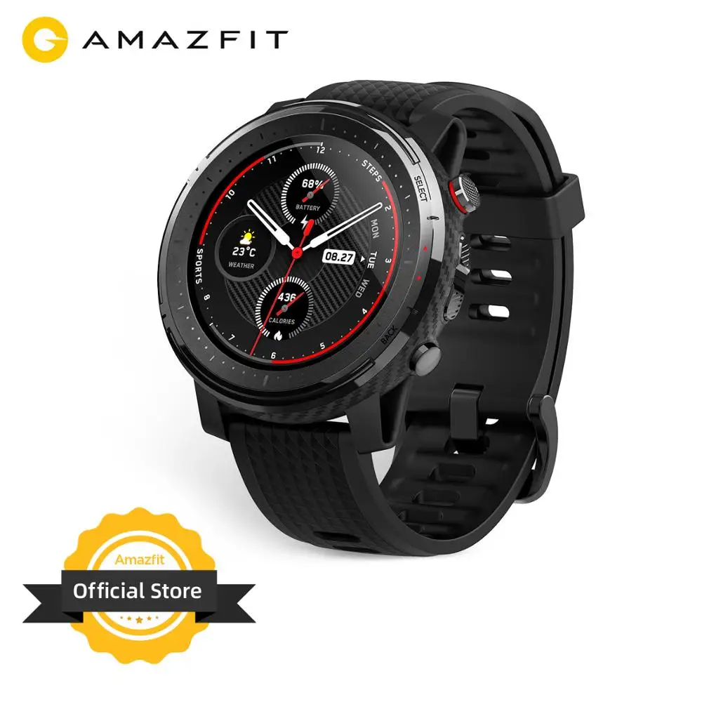 В наличии Новый Amazfit Stratos 3 Смарт-часы GPS 5ATM работы при прослушивании музыки по
