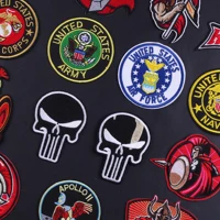 punisher skull patches on clothes clothing thermoadhesive patches for jacket military soldier badge for sewing eagle applique