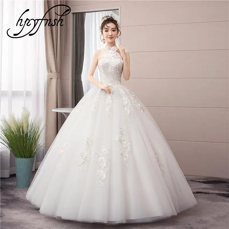 

Женское винтажное свадебное платье, элегантное кружевное платье принцессы с лямкой на шее, без рукавов, лето 2020