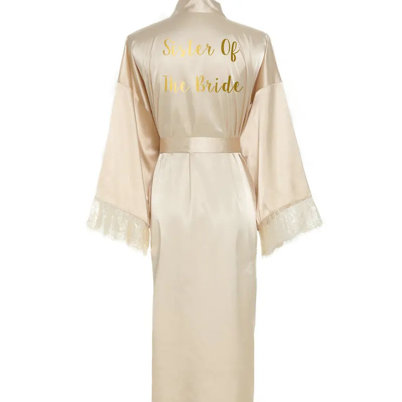 YUXINBRIDAL 2019 Новый Шелковый атласный кружевной халат белый подружки невесты