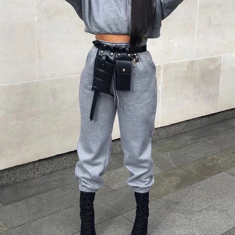 

Jogger Pants Women Casual Sweatpants High Waist Harem Pant Dance Plus Size Solid Black Grey Brown Fitness Drawstring Trousers