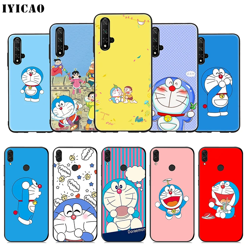 IYICAO Doraemon Anime Soft Case for Huawei Honor 20 10 9X 9 8X 8C 8 7X 7A 6A Lite Pro View Note Phone Cover |