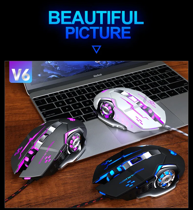 

Gaming Mouse office Glow wired mechanical mouse macro definition,Ergonomic,For computer PC Laptop Optical 4000dpi businessoffice