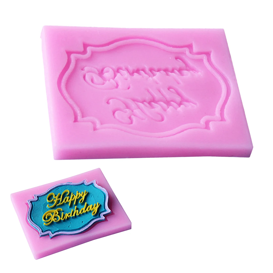 Высокое качество с днем рождения письмо форма силиконовая шоколадный помадка DIY