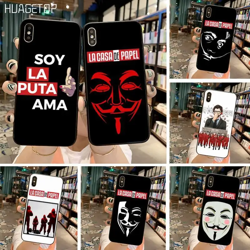 Бумажный чехол для телефона с надписью The Casa de papel iPhone 11 pro XS MAX 8 7 6 6S Plus X 5S SE 2020