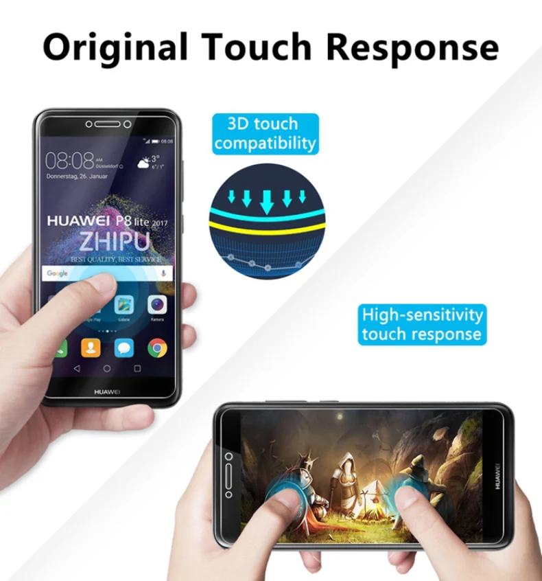 2.5D 0,26 мм 9H Премиум Закаленное стекло для huawei P8 Lite защита экрана закаленное защитное стекло для huawei P8 Lite