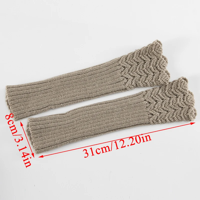 Женские Стильные теплые зимние перчатки вязанное крючком Гладкая варежки без