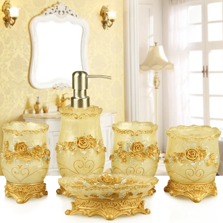 Европейский держатель для ванной комнаты Wujiantao из пяти предметов винтажная