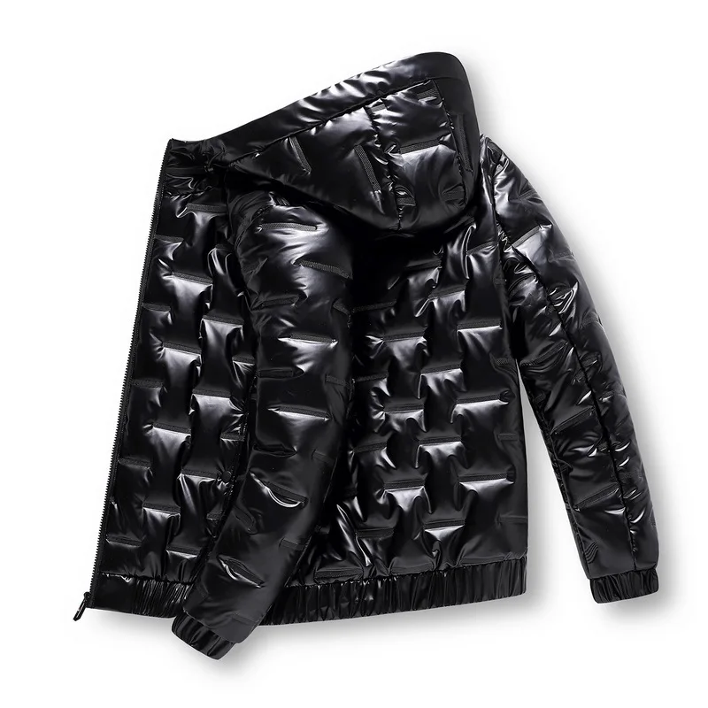 

Winter Warm Cotton Padded Clothes Men Hooded Coat Bright Face Waterproof South Korea Fashion 471270