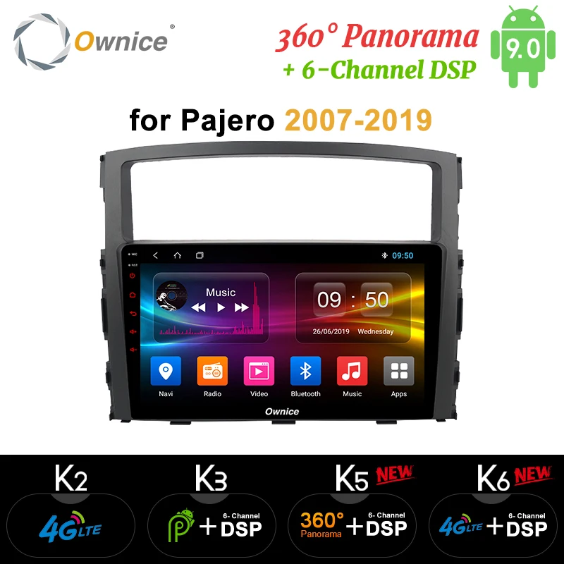 Ownice Восьмиядерный 4G LTE DSP автомобильный навигатор android 9,0 радио gps k3 k5 k6 для Mitsubishi Pajero 2007- 360 панорама оптический