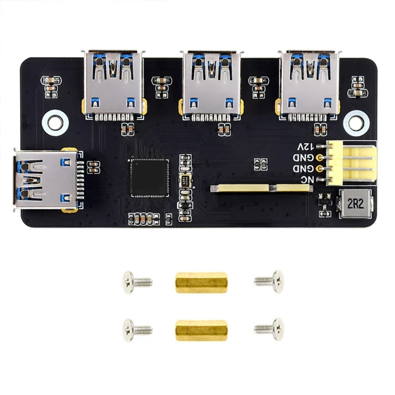 

Плата расширения PCI-E-USB 3,2 для Raspberry Pi CM4, плата ввода-вывода Gen1, порты PCIe, адаптер питания от PCIe 12 В