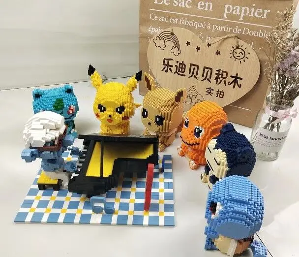 HC Волшебная пластиковая мультяшная Строительная игрушка Charmander модель Snorlax данные аукциона eevee детские игрушки прекрасные подарки для девочек на Рождество