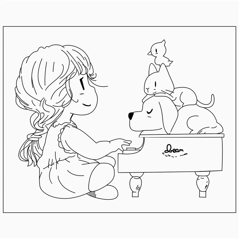 

TransparentCute Transparent character Stamps for DIY Scrapbooking Card Making diy photo album Decorative girl
