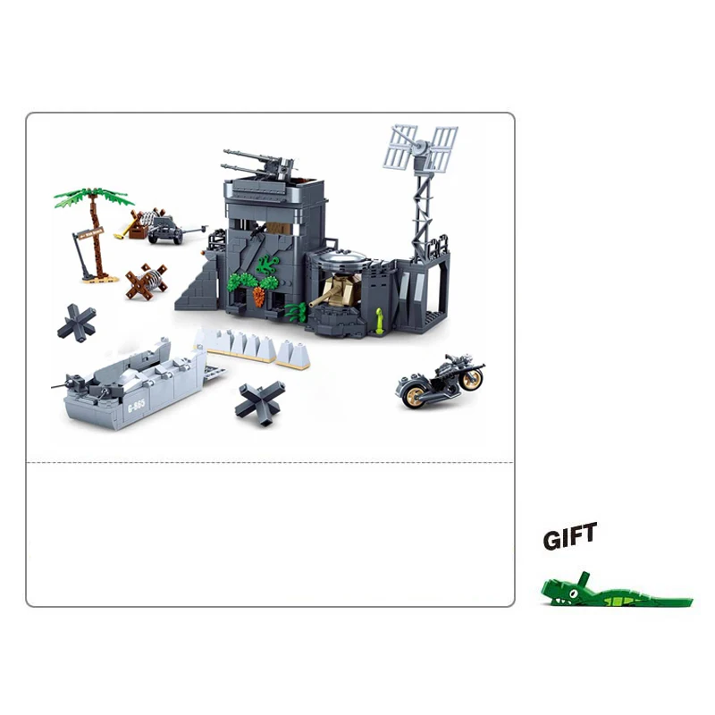 

Mailackers WW2 Weapons Army Weapon German Soldiers Tank Building Blocks WW2 Military Base Architecture Bricks Toy For Children