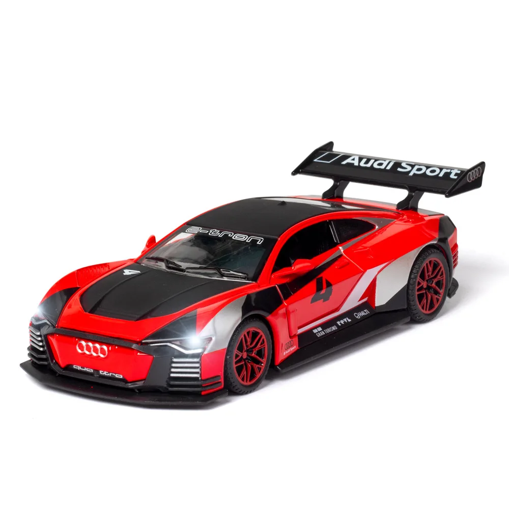 

Bisney Bar Decoration Alloy Racing Car Model 1/32 High-Simulation Audi E-Tron Super Sports Car Gifts Games Toys for Children